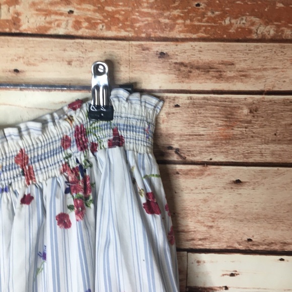 Zara Floral Off The Shoulder Stripped Boho Blouse - Picture 7 of 8